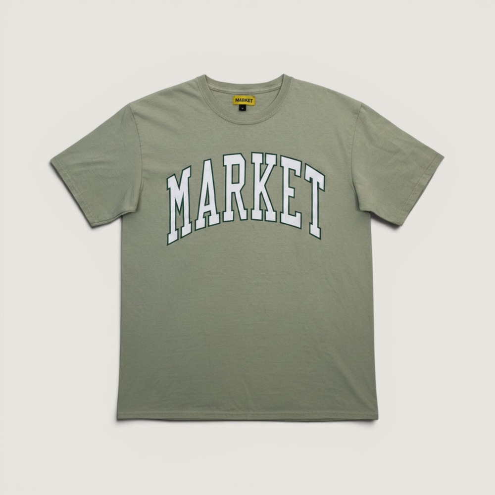 Chinatown Market Vintage T-Shirt Collegiate Arc Logo‎ Green Medium